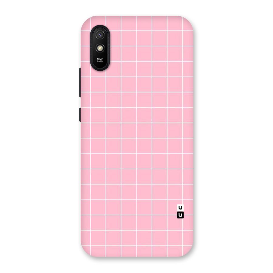 Pink Checks Back Case for Redmi 9i
