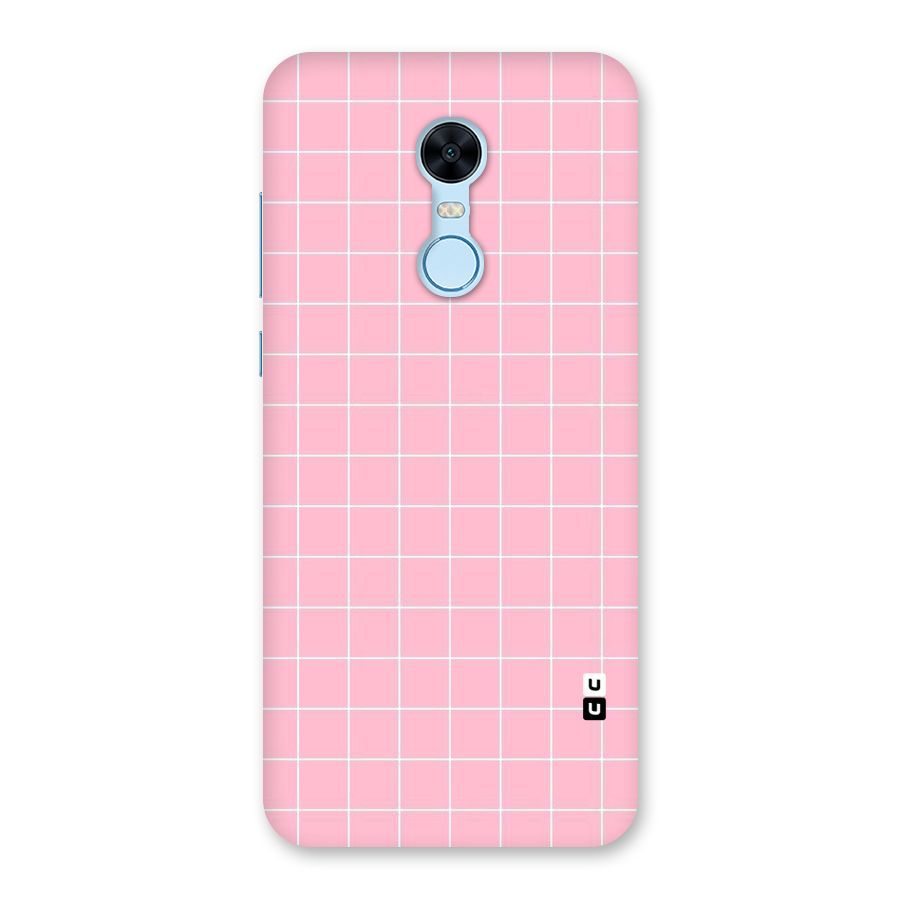 Pink Checks Back Case for Redmi Note 5