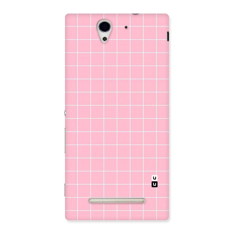 Pink Checks Back Case for Sony Xperia C3