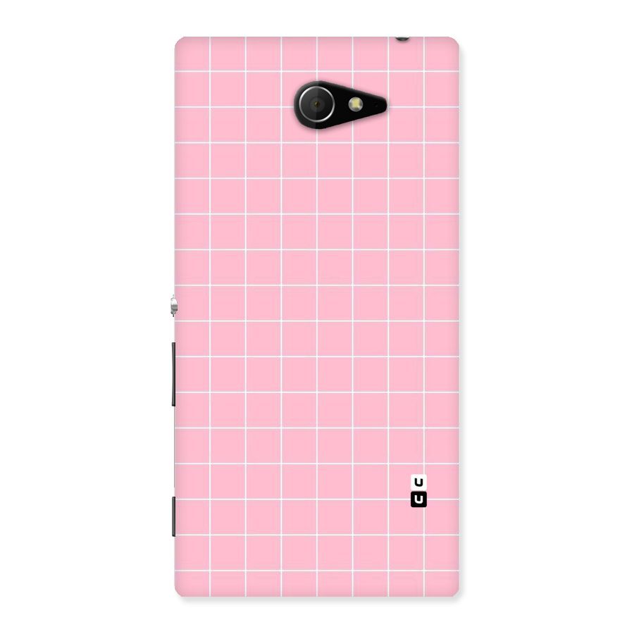 Pink Checks Back Case for Sony Xperia M2