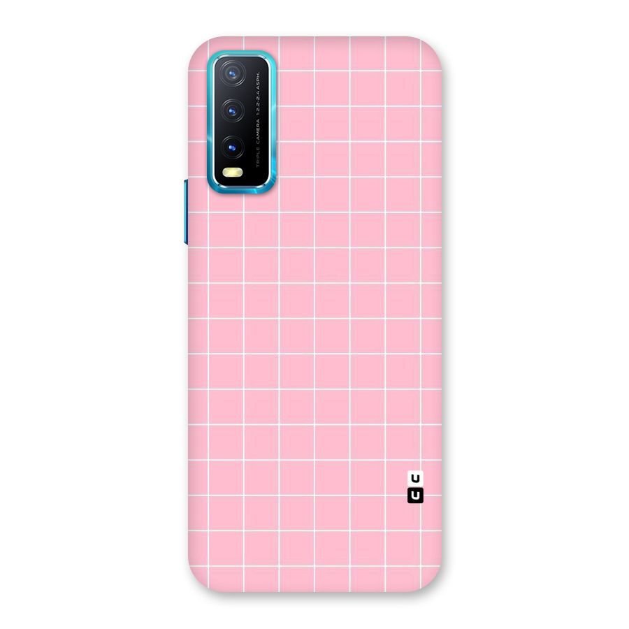 Pink Checks Back Case for Vivo Y20A
