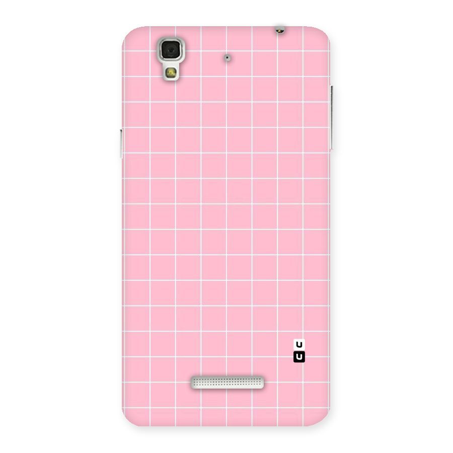 Pink Checks Back Case for Yu Yureka