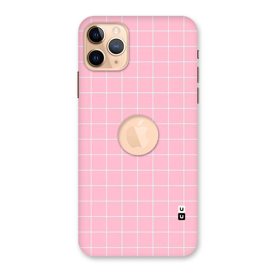 Pink Checks Back Case for iPhone 11 Pro Max Logo Cut