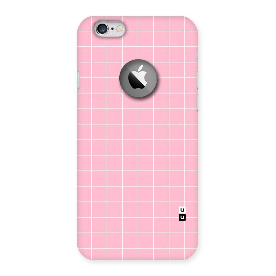 Pink Checks Back Case for iPhone 6 Logo Cut