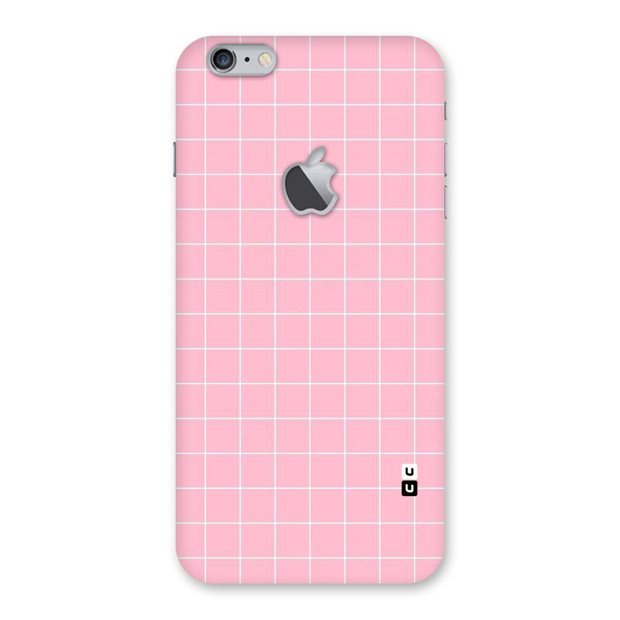 Pink Checks Back Case for iPhone 6 Plus 6S Plus Logo Cut