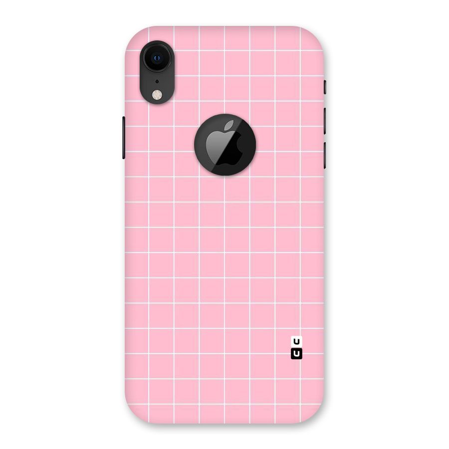 Pink Checks Back Case for iPhone XR Logo Cut