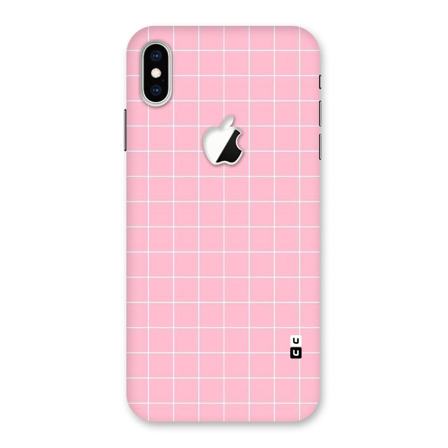 Pink Checks Back Case for iPhone XS Max Apple Cut