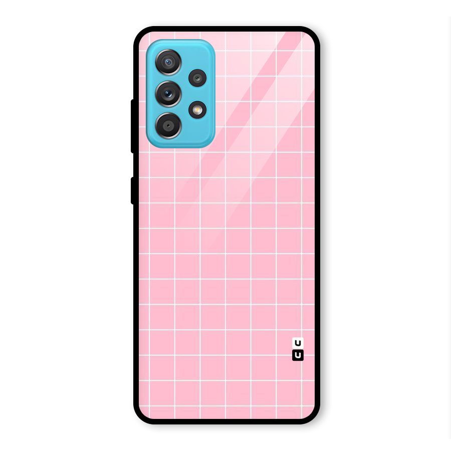Pink Checks Glass Back Case for Galaxy A52