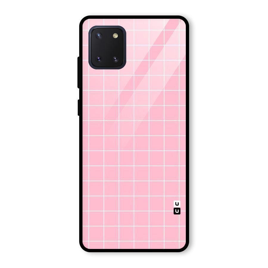 Pink Checks Glass Back Case for Galaxy Note 10 Lite