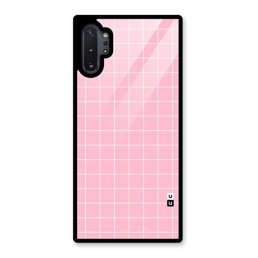 Pink Checks Glass Back Case for Galaxy Note 10 Plus