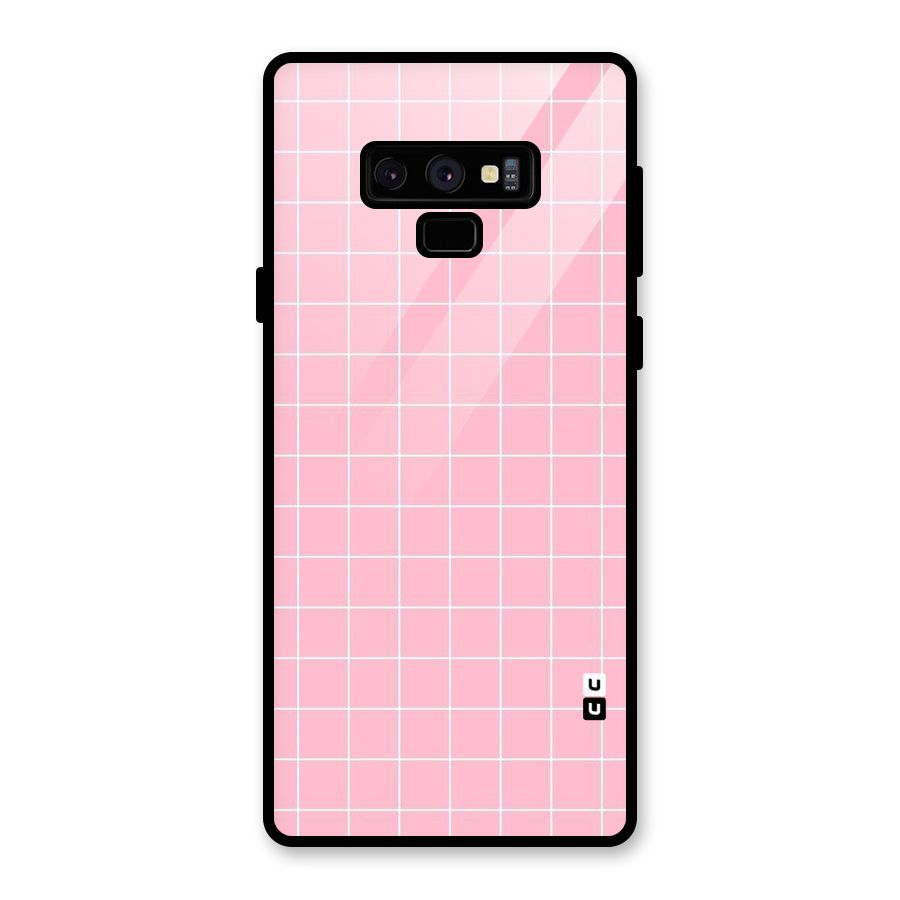 Pink Checks Glass Back Case for Galaxy Note 9