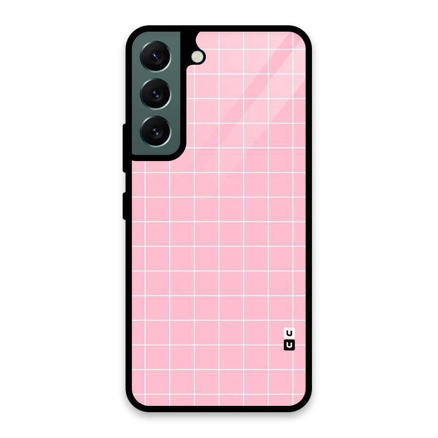 Pink Checks Glass Back Case for Galaxy S22 5G