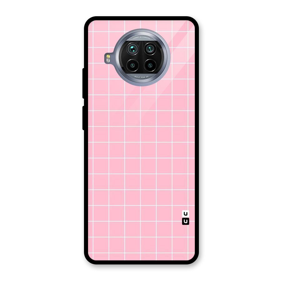 Pink Checks Glass Back Case for Mi 10i