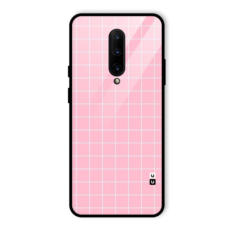 Pink Checks Glass Back Case for OnePlus 7 Pro