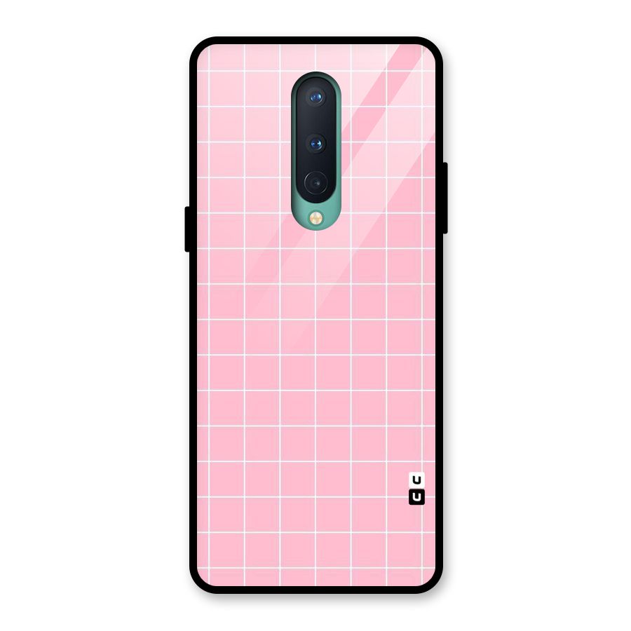 Pink Checks Glass Back Case for OnePlus 8