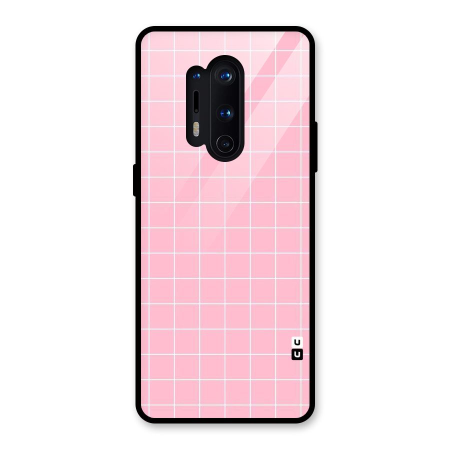 Pink Checks Glass Back Case for OnePlus 8 Pro