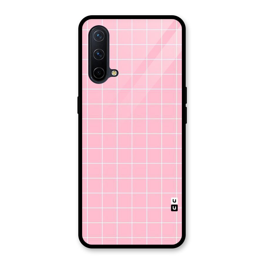 Pink Checks Glass Back Case for OnePlus Nord CE 5G
