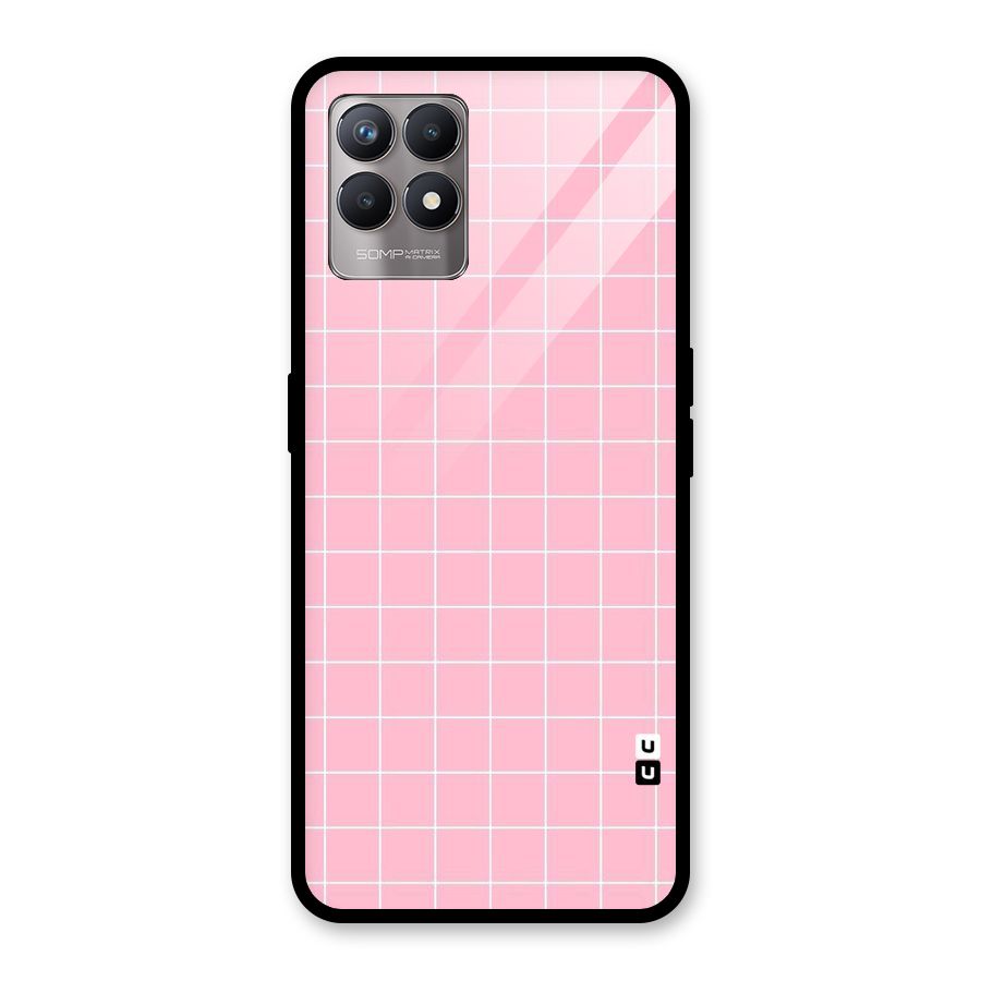 Pink Checks Glass Back Case for Realme Narzo 50