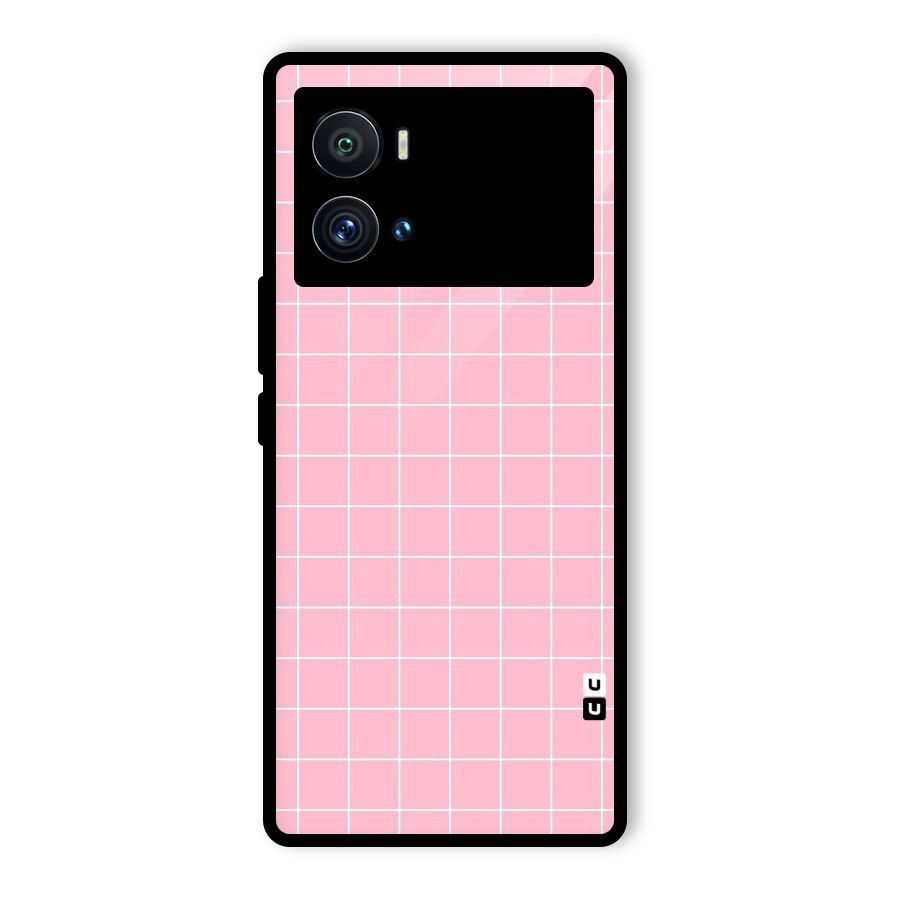 Pink Checks Glass Back Case for Vivo iQOO 9 Pro