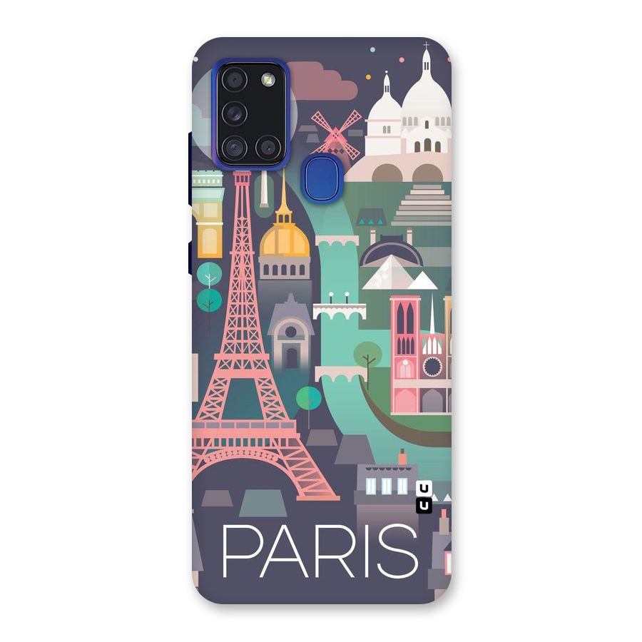 Pink Cute Tower Back Case for Galaxy A21s
