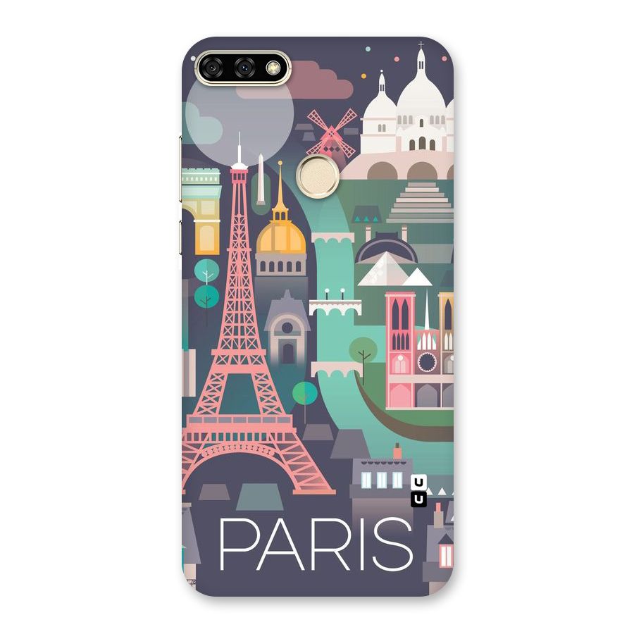 Pink Cute Tower Back Case for Honor 7A