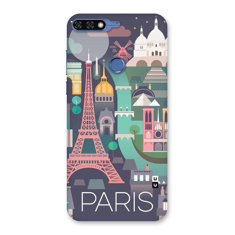 Pink Cute Tower Back Case for Honor 7C
