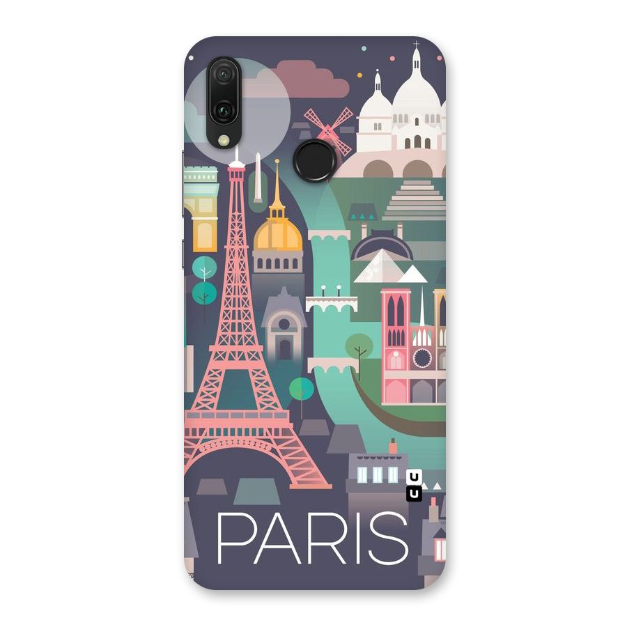 Pink Cute Tower Back Case for Huawei Y9 (2019)