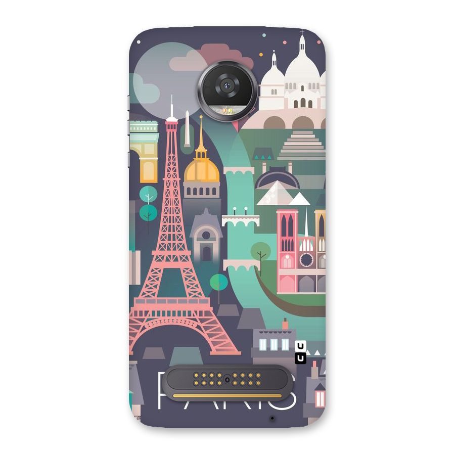 Pink Cute Tower Back Case for Moto Z2 Play