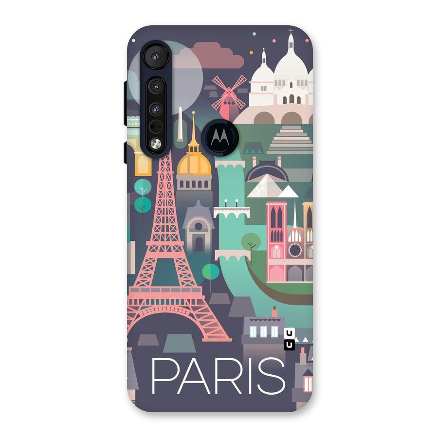 Pink Cute Tower Back Case for Motorola One Macro