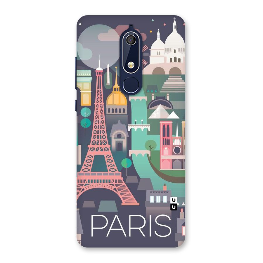 Pink Cute Tower Back Case for Nokia 5.1