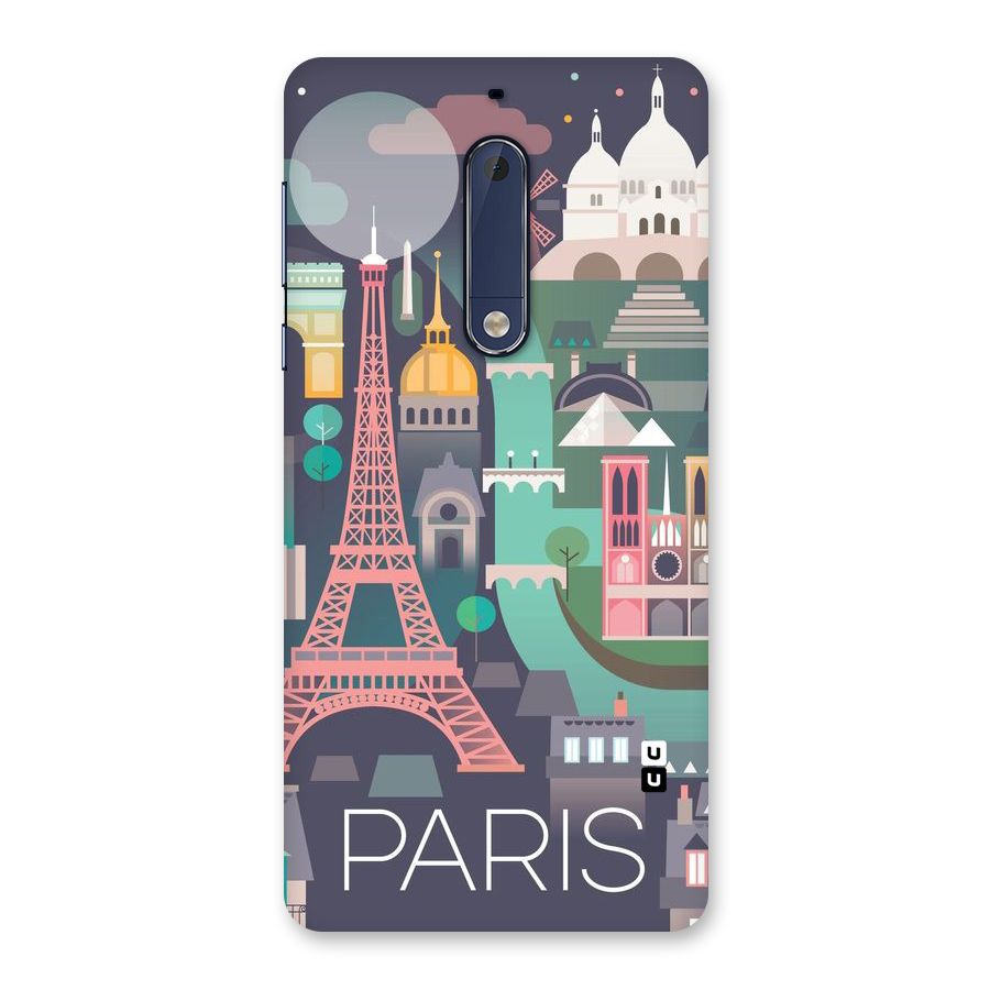 Pink Cute Tower Back Case for Nokia 5
