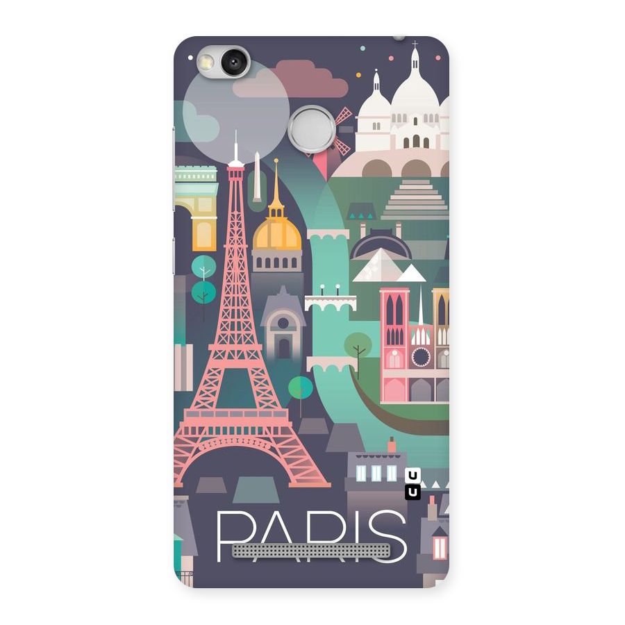 Pink Cute Tower Back Case for Redmi 3S Prime