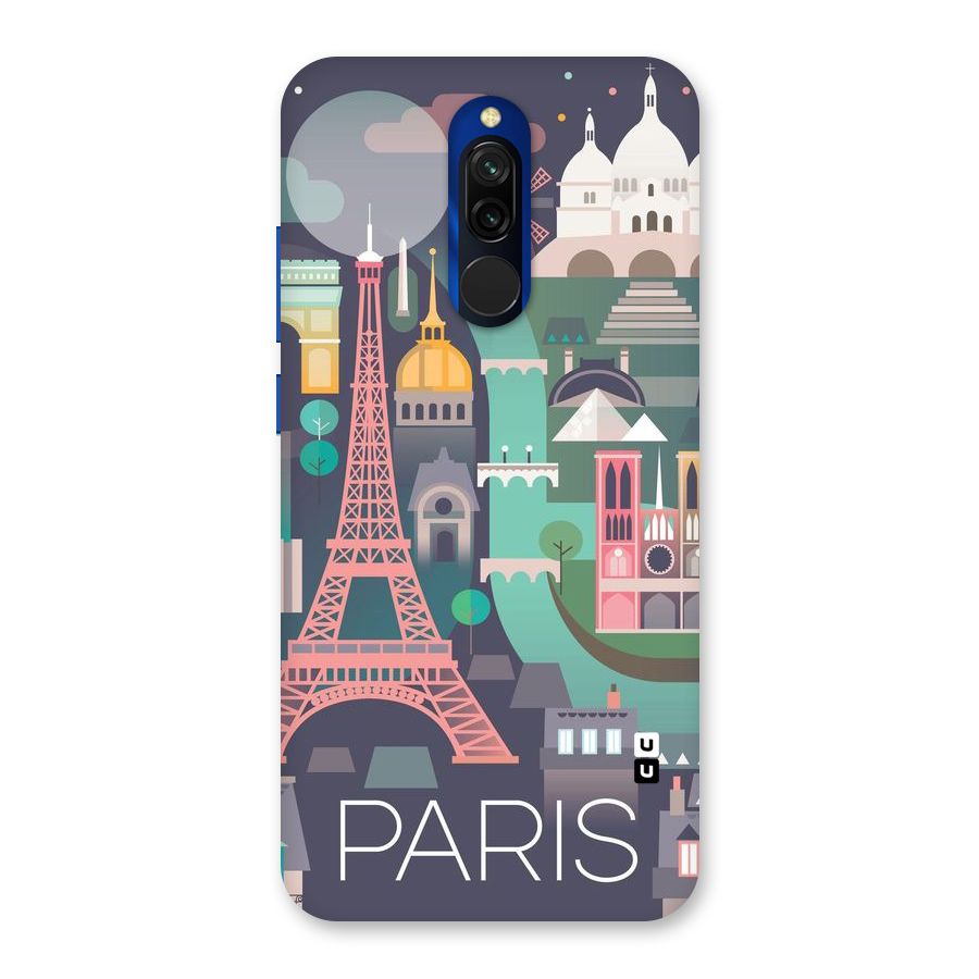 Pink Cute Tower Back Case for Redmi 8
