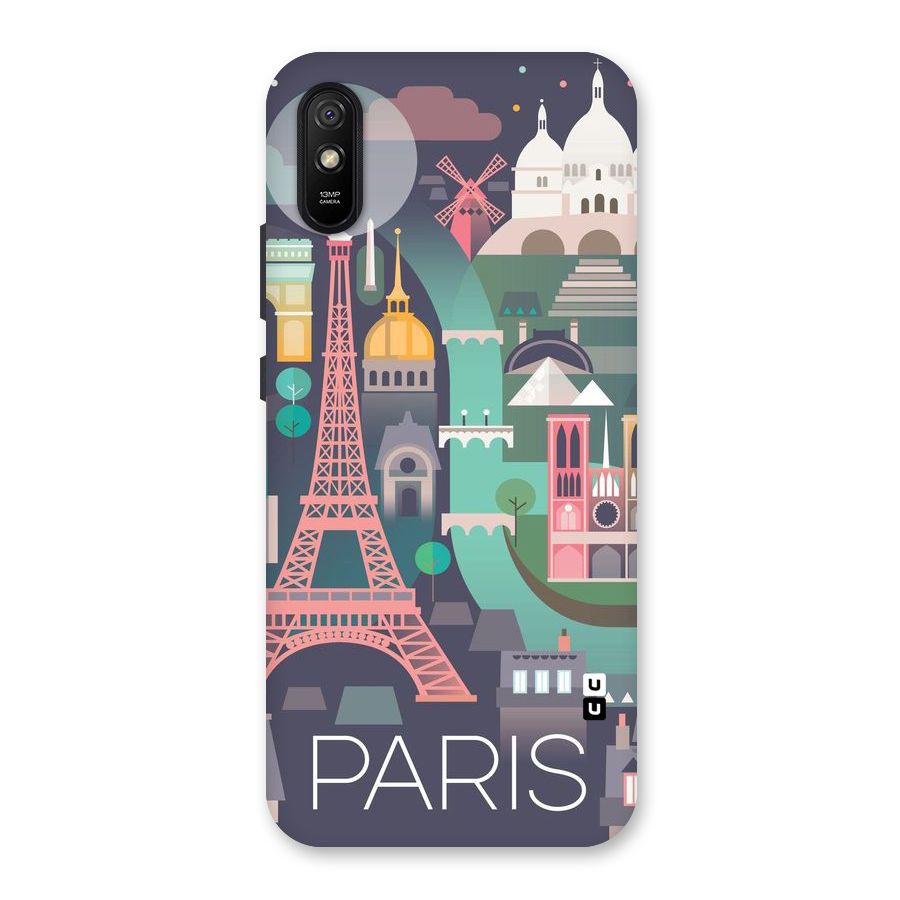 Pink Cute Tower Back Case for Redmi 9A