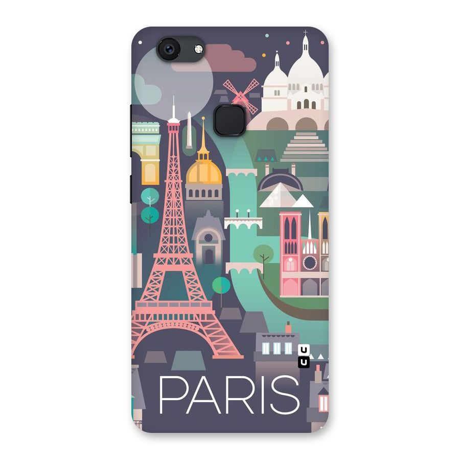Pink Cute Tower Back Case for Vivo V7 Plus
