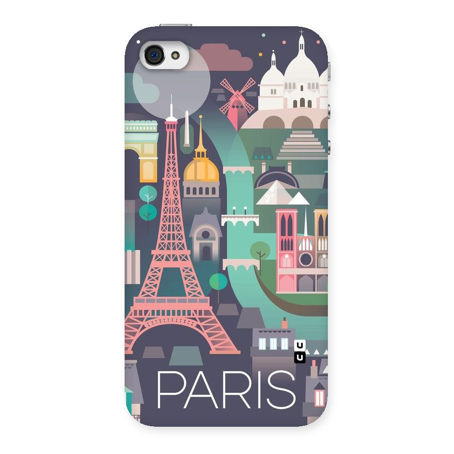 Pink Cute Tower Back Case for iPhone 4 4s