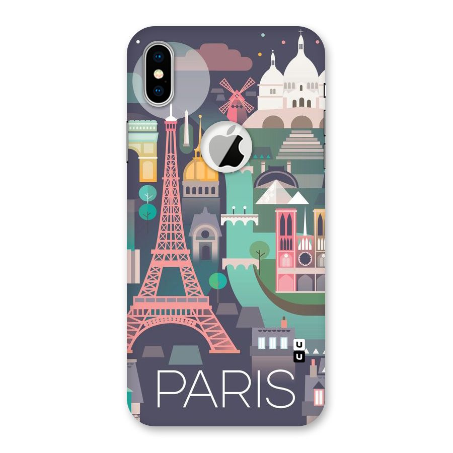 Pink Cute Tower Back Case for iPhone XS Logo Cut