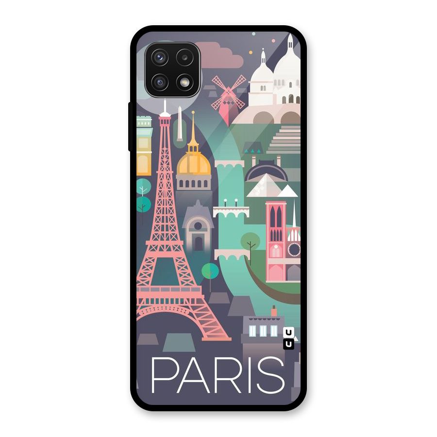 Pink Cute Tower Glass Back Case for Galaxy A22 5G