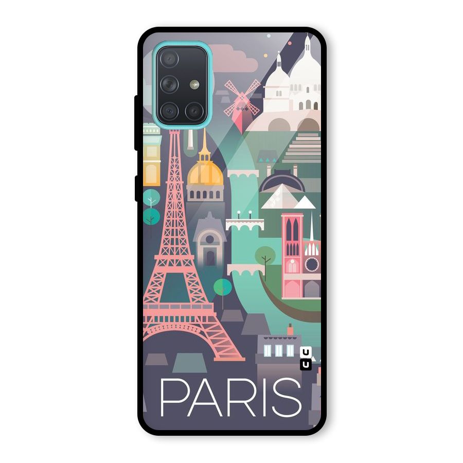 Pink Cute Tower Glass Back Case for Galaxy A71
