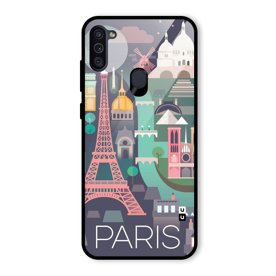 Pink Cute Tower Glass Back Case for Galaxy M11