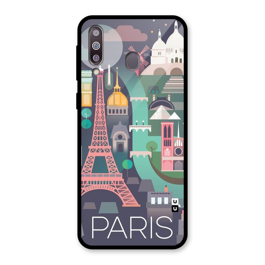 Pink Cute Tower Glass Back Case for Galaxy M30