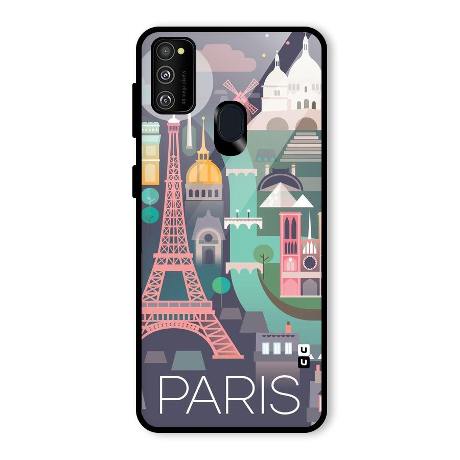 Pink Cute Tower Glass Back Case for Galaxy M30s