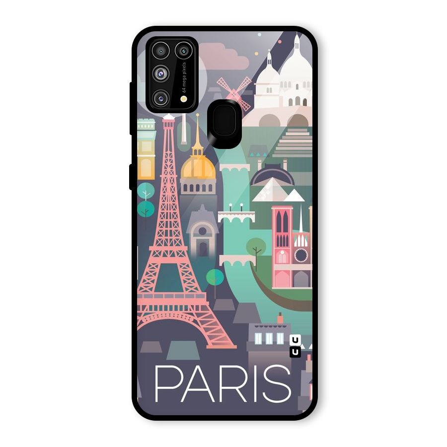 Pink Cute Tower Glass Back Case for Galaxy M31