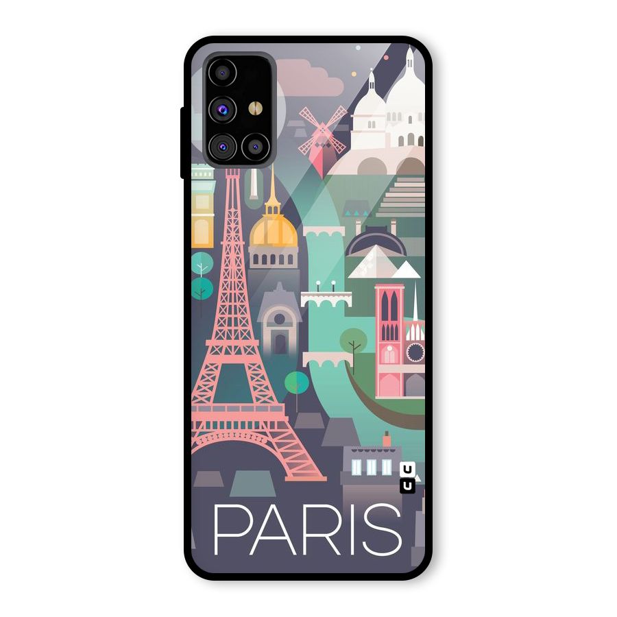 Pink Cute Tower Glass Back Case for Galaxy M31s