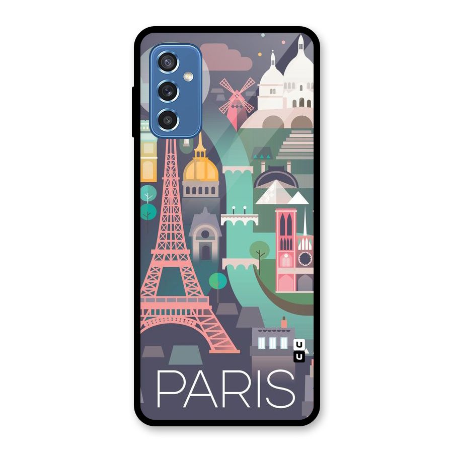Pink Cute Tower Glass Back Case for Galaxy M52 5G