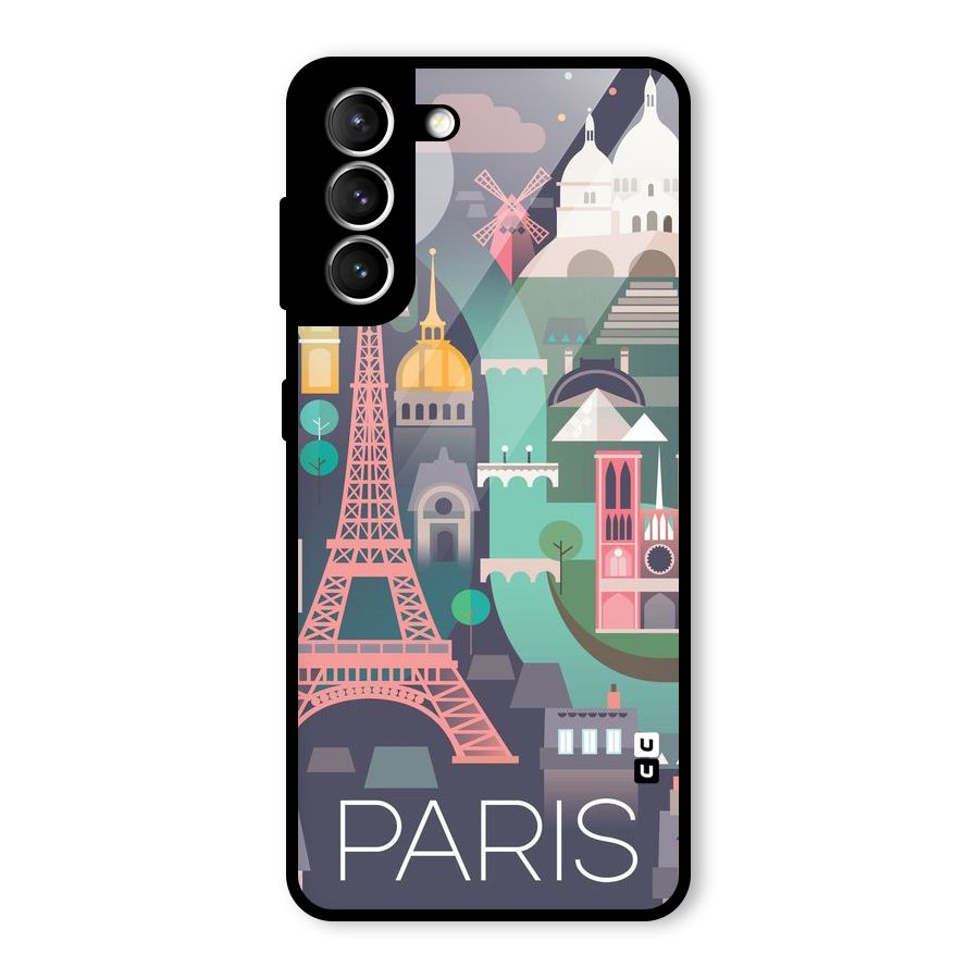 Pink Cute Tower Glass Back Case for Galaxy S21 5G