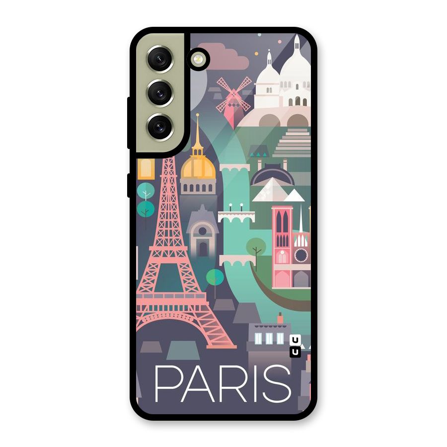 Pink Cute Tower Glass Back Case for Galaxy S21 FE 5G