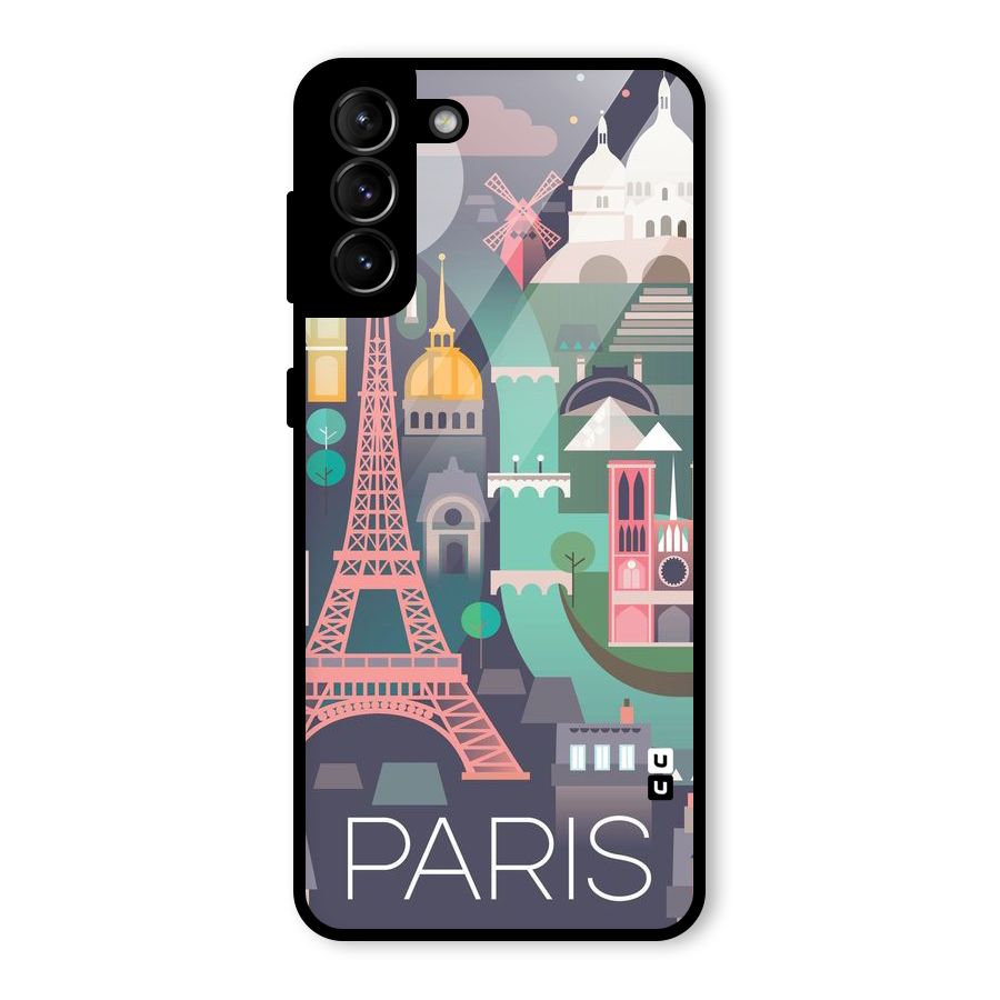 Pink Cute Tower Glass Back Case for Galaxy S21 Plus