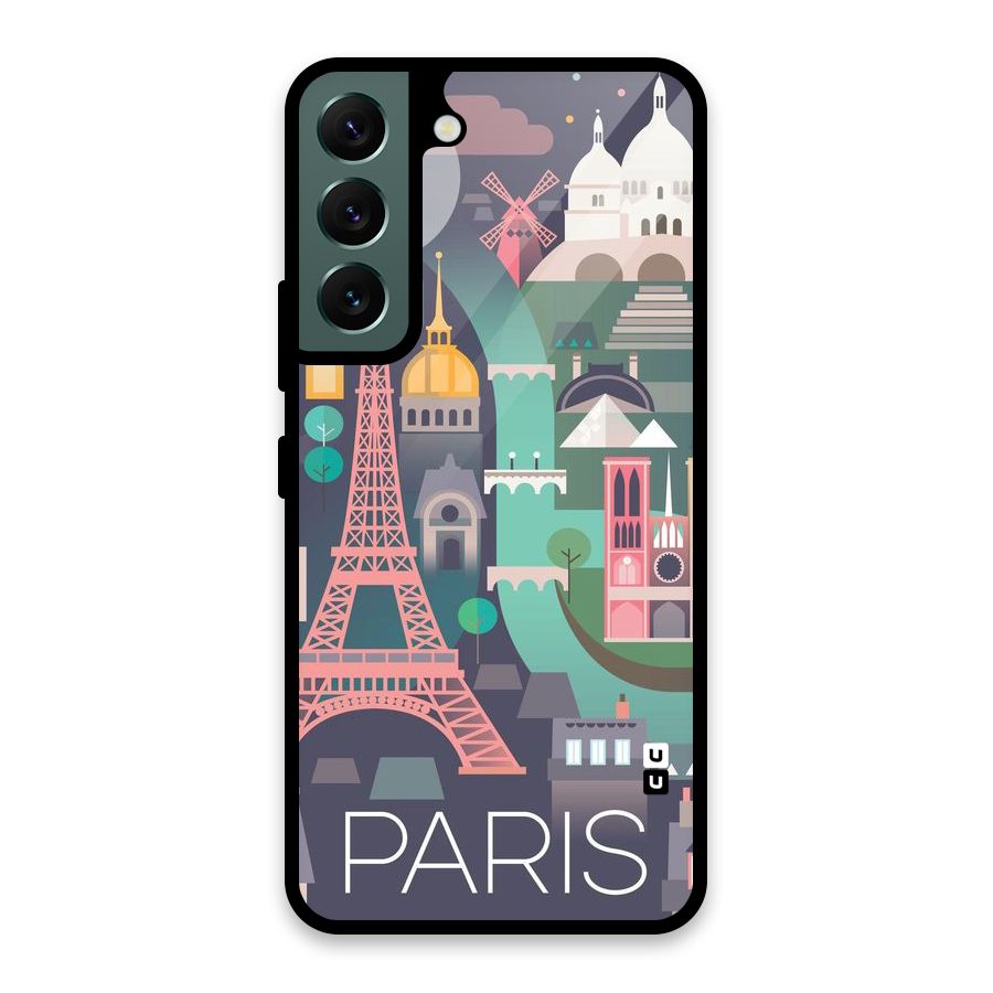 Pink Cute Tower Glass Back Case for Galaxy S22 5G