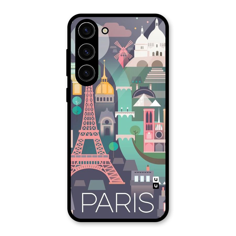 Pink Cute Tower Glass Back Case for Galaxy S23 Plus